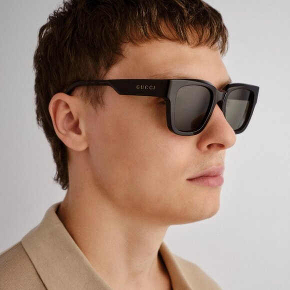 NEW GUCCI GG1670SK 001 UNISEX BLACK HAVANA GREY SUNGLASSES GUCCI - Picture 5 of 13